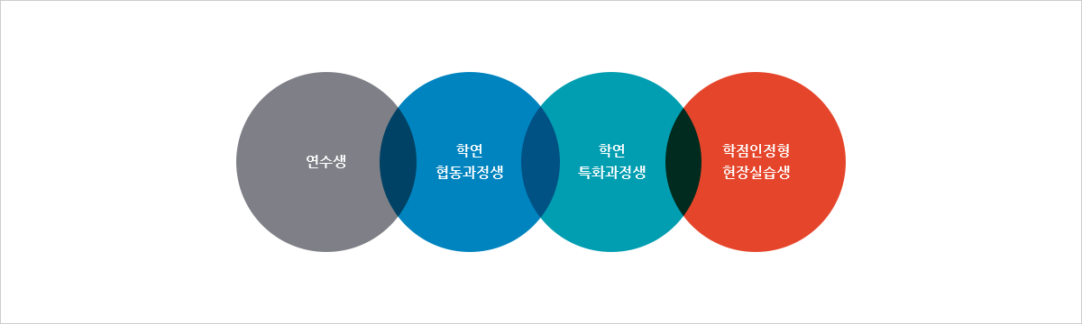 연수생,학연 협동과정생, 학연 특화과정생, 학점인정형 현장실습생